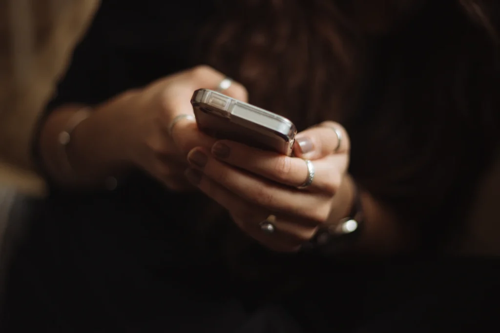 Person reading on a smartphone